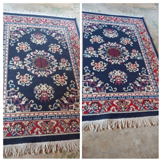 small rug before and after
